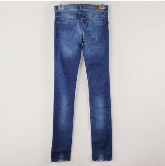 DIESEL LIVIER Stretch Super Slim Blue Low Waist Jegging Size 26 - Picture 3 of 11
